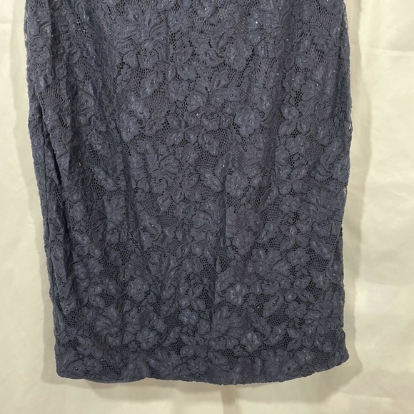 NEW La Femme [ 16 ] Embellished Lace Cocktail Dress in‎ Navy Blue - Picture 9 of 12